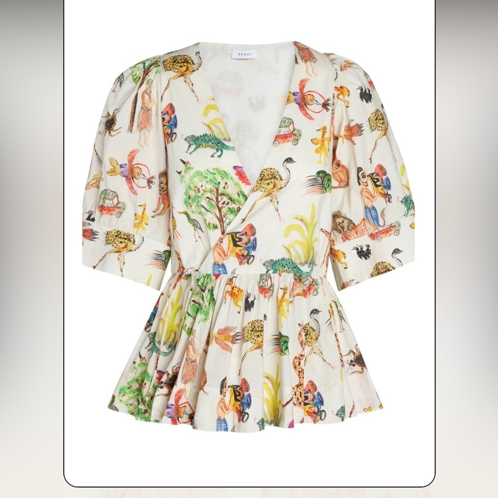 RHODE Vintage 70’s Animal side tie top MED